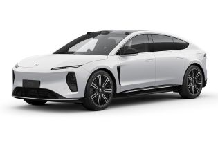A white NIO ET9 electric car.