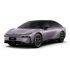 A lavender Xpeng P7+ electric car.