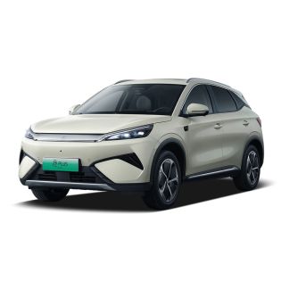 A light - colored BYD Yuan Plus electric SUV.