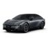 A dark gray Xpeng P7+ electric car.