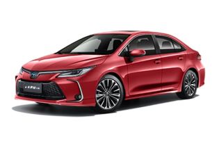 A red Toyota Corolla sedan.