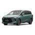 A mint green MPV with a bold front grille and panoramic sunroof is showcased against a plain background, highlighting its modern and spacious design.