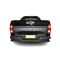 Rear view of a black Foton pickup truck, showcasing its tailgate, taillights, and rear design against a white background.