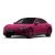 A bright pink xiaomi SU7 with matching pink wheels.