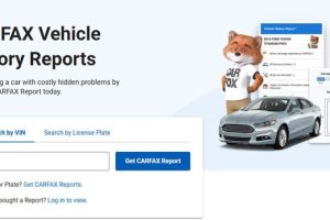 Carfax vehicle history query interface