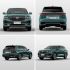 Four views (front, rear, side - rear, side - front) of the Geely Xingyue L SUV.