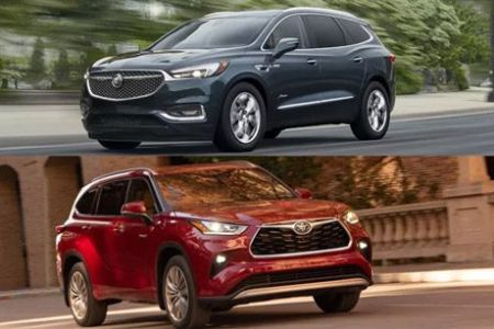 Buick Enclave vs Toyota Highlander: Two premium midsize SUVs compared for family comfort and performance.