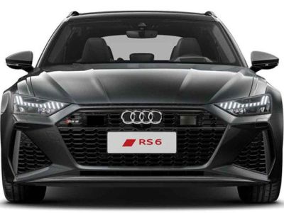 Front view of the Audi RS 6, showcasing its aggressive grille and distinctive headlights.