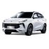 A white Forthing T5 EVO SUV with a black roof, featuring a bold grille and sleek LED headlights, presented against a plain white background to highlight its modern and dynamic design.