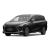 A black MPV with a bold front grille and panoramic sunroof is showcased against a plain background, highlighting its modern and spacious design.
