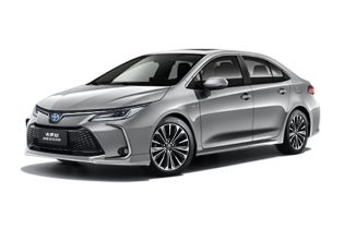 A silver Toyota Corolla sedan.