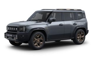 A gray off - road SUV with bronze - colored wheels.