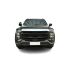 Front view of a black SUV with a large grille, sleek headlights, and a blank license plate, isolated on a white background.