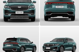 Four views (front, rear, side - rear, side - front) of the Geely Xingyue L SUV.
