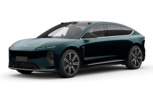 A dark green NIO ET9 electric car.