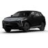 A sleek black SUV with a glossy finish, shown at a dynamic angle against a plain white background, highlighting its modern design and sophisticated black alloy wheels.