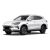 A white BYD SUV, displayed at a dynamic angle against a plain white background, highlighting its modern, sleek design and stylish black alloy wheels.