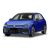A blue Volkswagen hatchback with a sleek design.