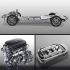 An infographic showcases a car’s engineering: a chassis with wheels, a detailed Forthing engine, and a top view of the MPV’s interior, emphasizing mechanical design and spaciousness.