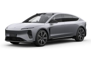 A silver NIO ET9 electric car.