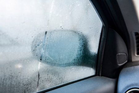 The driver's side windows and doors were completely fogged up