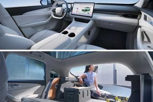 A collage showcasing a car's interior: a modern driver's area with a digital display and a spacious rear with storage, highlighting comfort and versatility.