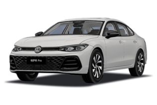 A sleek white Volkswagen Passat Pro sedan with a modern design.