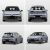 Four views (front, rear, side - rear, side - front) of a light gray Volkswagen Golf hatchback.