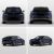 Four views (front, rear, side - rear, side - front) of a dark blue NIO ET9 electric car.