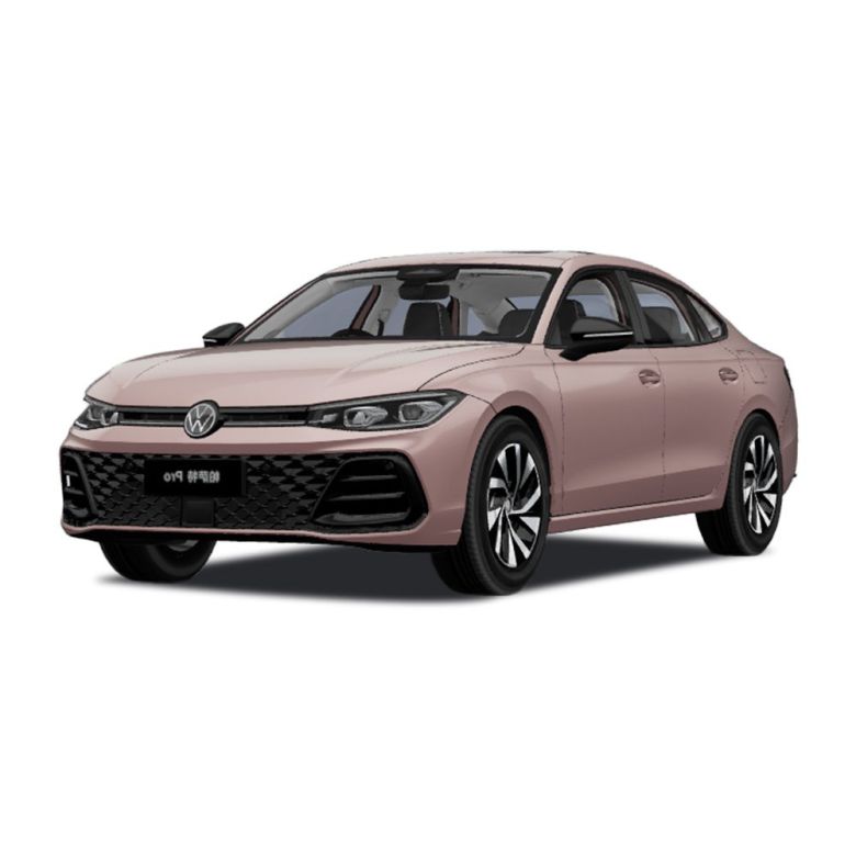 A stylish pink Volkswagen sedan with a sleek design.