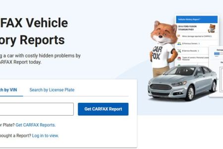 Carfax vehicle history query interface