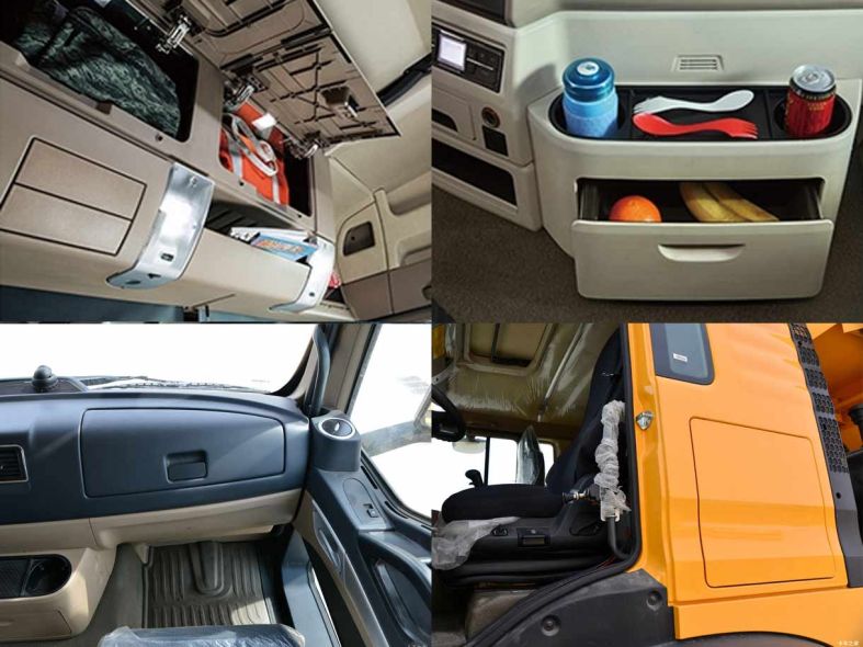 Cabin storage space of HOWO TX 8X4 Tipper Truck Heavy Duty Dump Truck