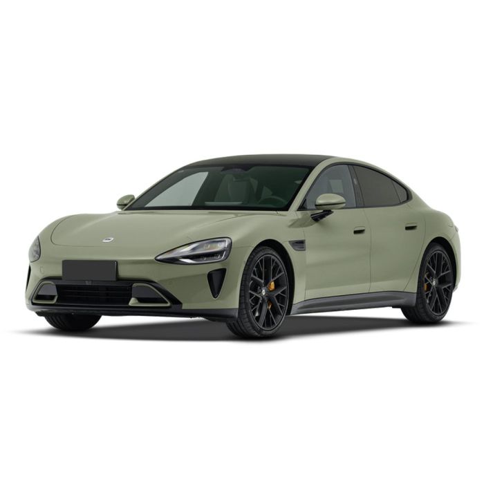 Light green electric sedan.
