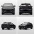 A collage of a black SUV's multiple angles—front, rear, and two side views—showcasing its sleek design, bold grille, and dynamic silhouette against a plain gray background.