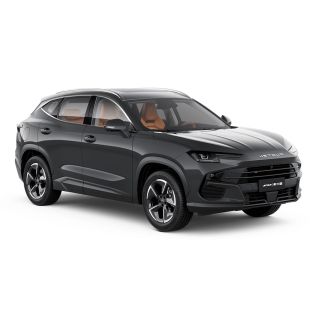 A dark gray Jetour Dashing SUV with orange interior seats