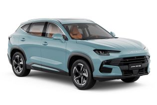 A light blue Jetour X70 Plus SUV.