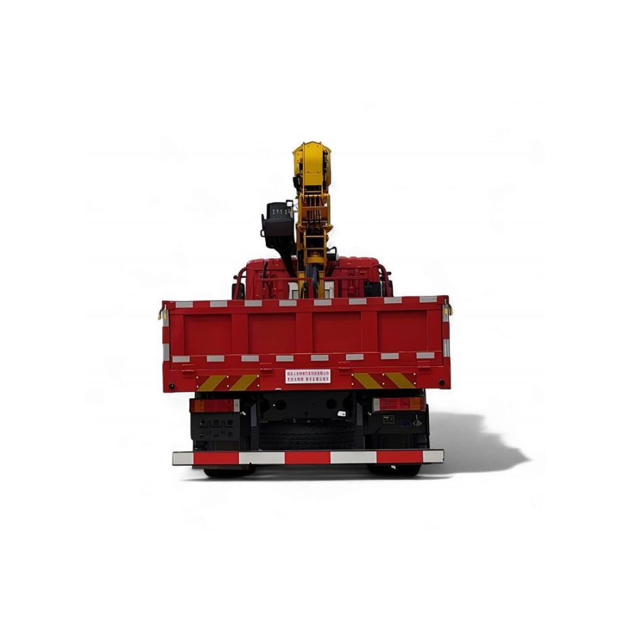 Dongfeng Huashen VX with XCMG 12-ton 5-section Crane Truck Rear Elevation