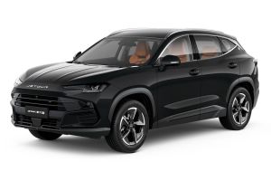 A black Jetour Dashing SUV with orange interior seats.