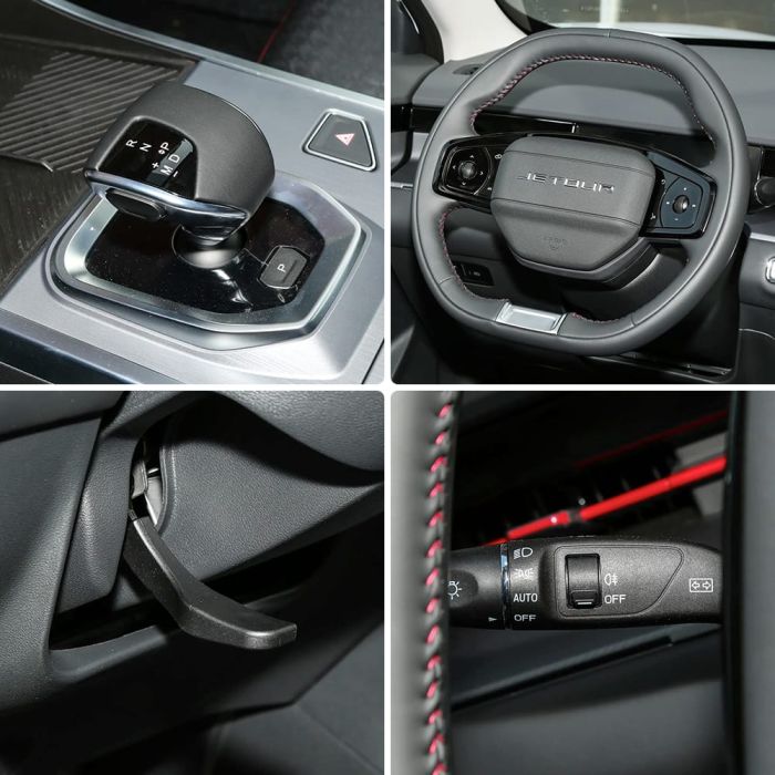 Interior details of a Jetour car.