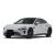 White electric sedan with a sleek design.