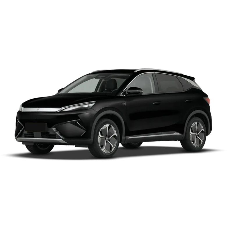 A black BYD Yuan Plus electric SUV.
