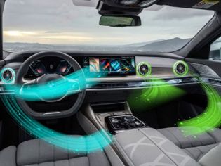 Diagram illustrating how car air conditioning keeps the air inside the vehicle fresh.