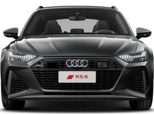 Front view of the Audi RS 6, showcasing its aggressive grille and distinctive headlights.