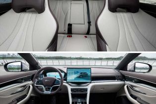 A collage of a BYD car's interior, showing premium two-tone seats and a modern dashboard with a large touchscreen, highlighting luxury and advanced technology.