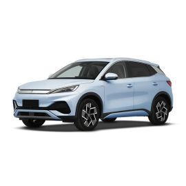 A light blue BYD Yuan Plus electric SUV.