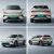 Four views of a light - colored BYD Yuan Plus electric SUV, including front, rear, and side views.