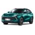 A teal Fengon SUV with a black roof, presented at a dynamic angle against a plain white background, showcasing its modern, sleek design and striking color.