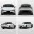 Four views (front, rear, side - rear, side - front) of a white Xpeng P7 electric car.