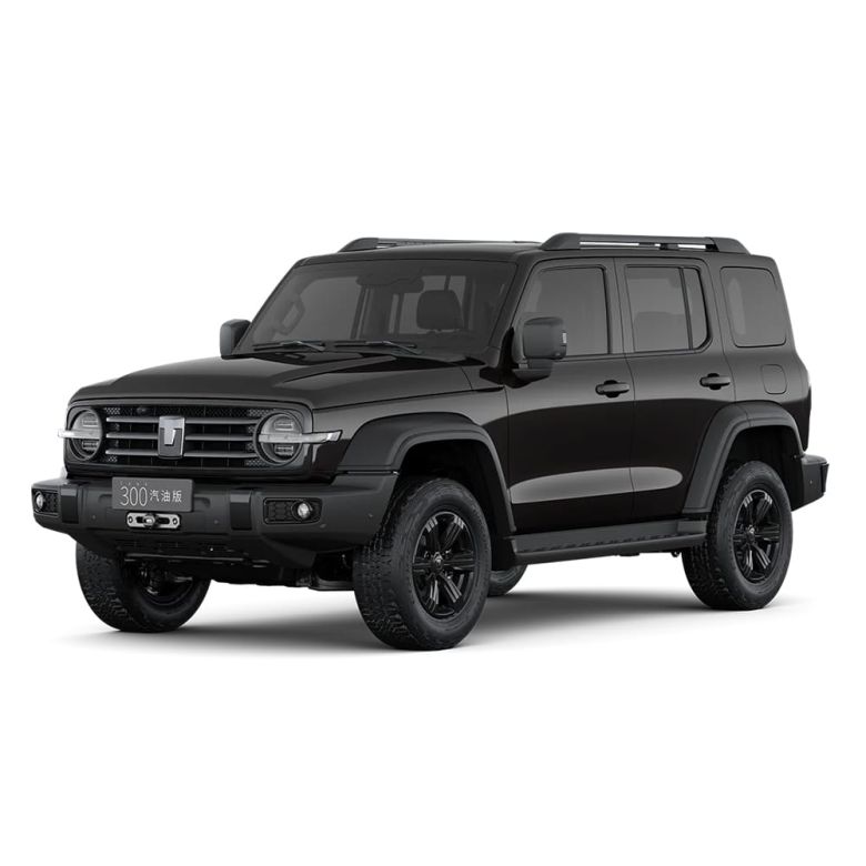 A black off - road SUV.