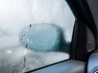 The driver's side windows and doors were completely fogged up
